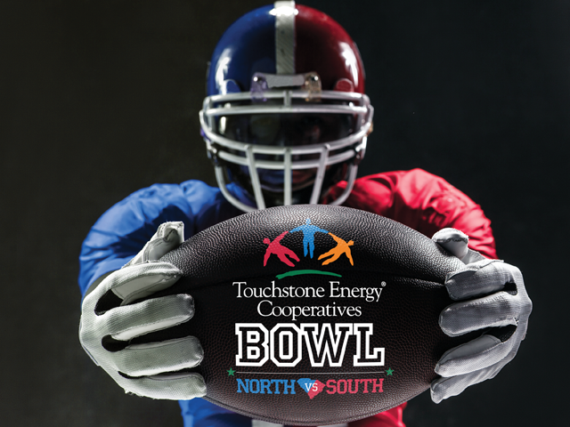 Touchstone Energy bowl player and football